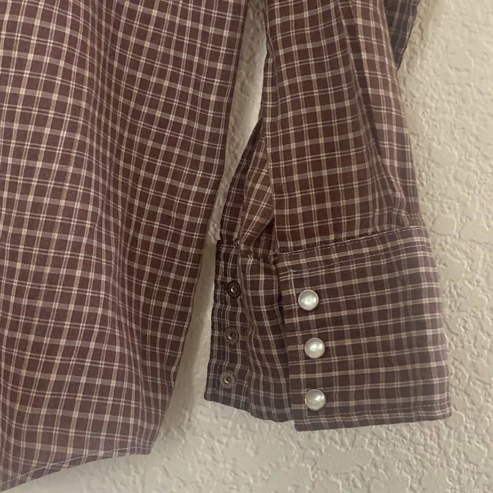 American West | Vintage lightweight throw on plaid button down shirt siz… - Picture 5 of 6